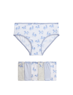 7pk Cotton with Stretch Unicorn Knickers (2-12 Yrs)