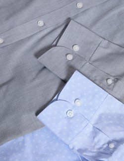 2pk Slim Fit Easy Iron Cotton Blend Shirts