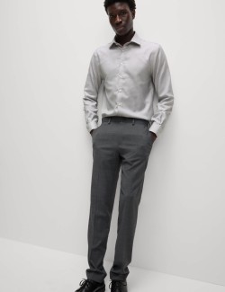 Luxusní košile úzkého střihu z čisté bavlny s texturou