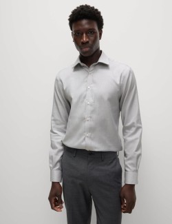 Luxusní košile úzkého střihu z čisté bavlny s texturou
