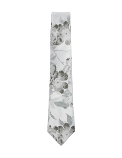Květovaná kravata ze 100% hedvábí