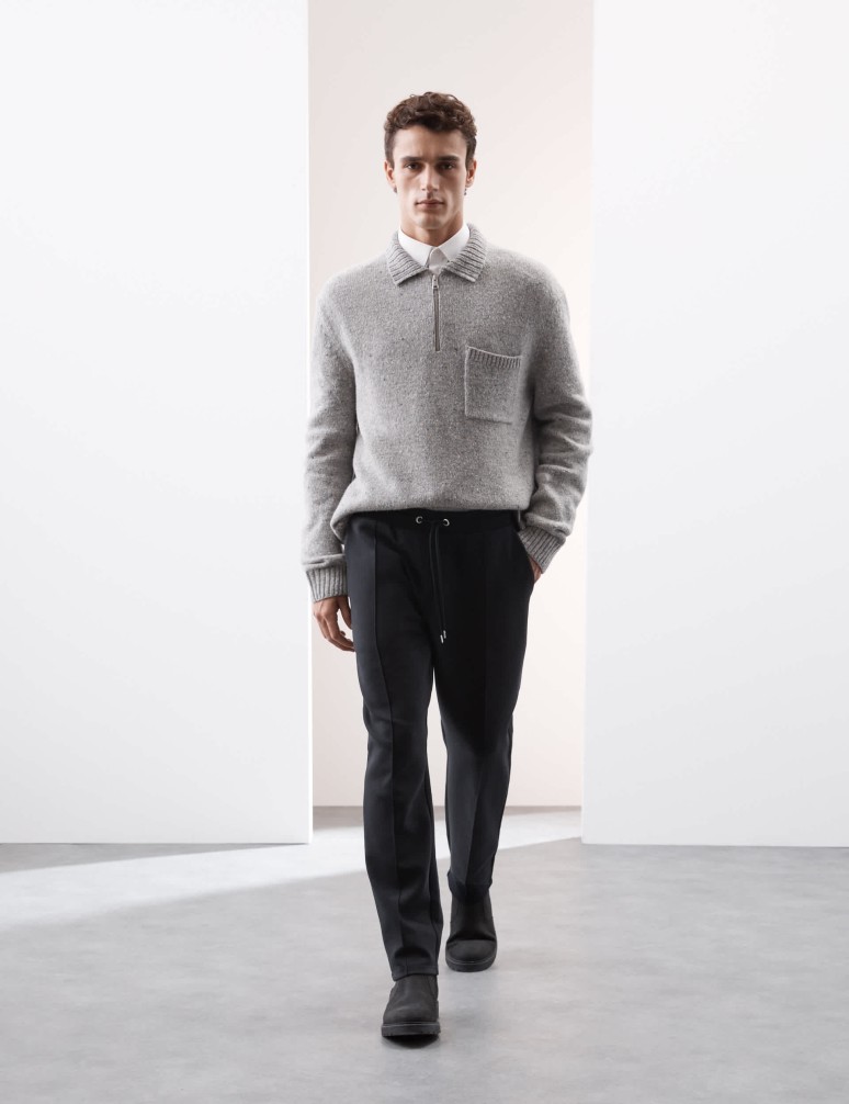 Rovné tepláky Pintuck s vysokým podílem bavlny