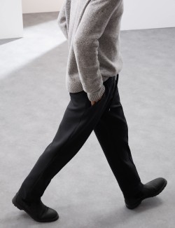 Rovné tepláky Pintuck s vysokým podílem bavlny