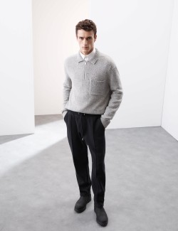 Rovné tepláky Pintuck s vysokým podílem bavlny