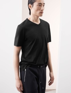 Tričko s výstřihem do V, z čisté bavlny Supima®