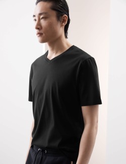 Tričko s výstřihem do V, z čisté bavlny Supima®