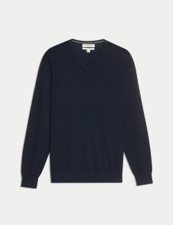 Svetr s výstřihem do V z čisté mimořádně jemné vlny merino