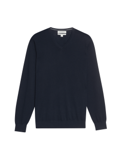Svetr s výstřihem do V z čisté mimořádně jemné vlny merino