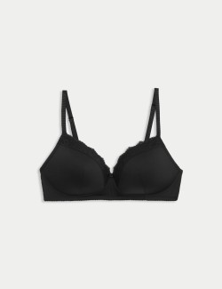 Lace Trim Non-Wired T-Shirt Bra (A-E)