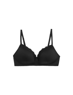 Lace Trim Non-Wired T-Shirt Bra (A-E)
