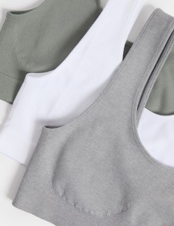 3pk Seamless Non Wired Crop Tops