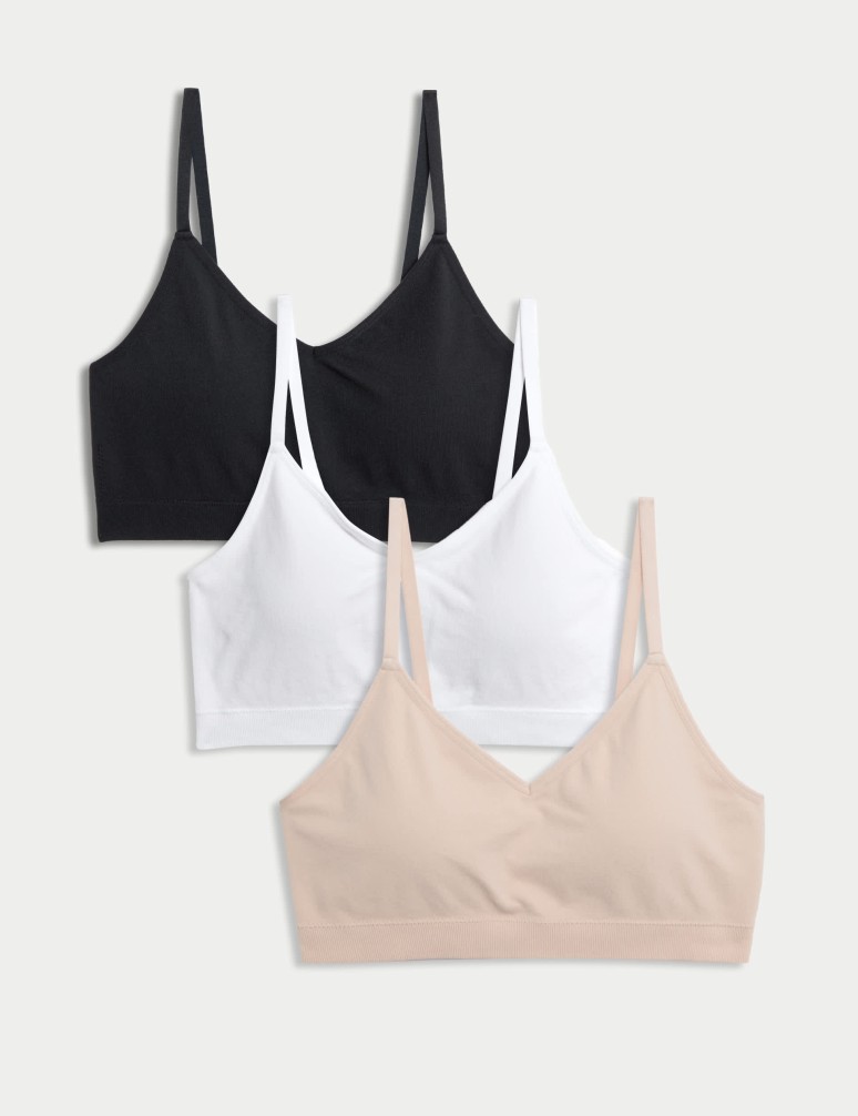 3pk Seamless Non Wired Bralettes