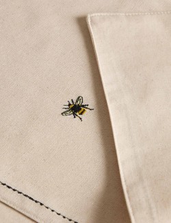 Embroidered Bee Cotton Table Runner