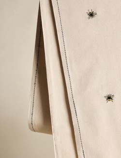 Embroidered Bee Cotton Table Runner
