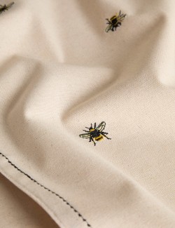 Embroidered Bee Cotton Table Runner