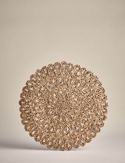 Set of 2 Floral Rattan Placemats