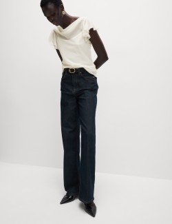 Cowl Neck Ruffle Sleeve Top