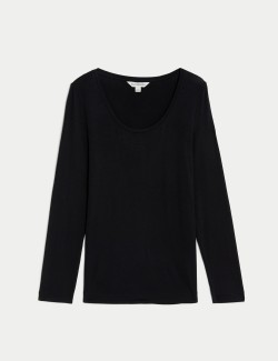 Žerzejový top s oválným výstřihem