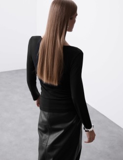 Žerzejový top s oválným výstřihem