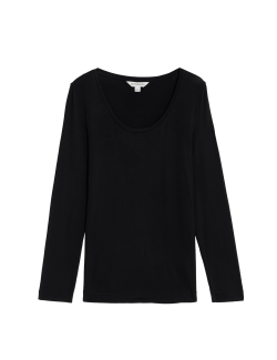 Žerzejový top s oválným výstřihem