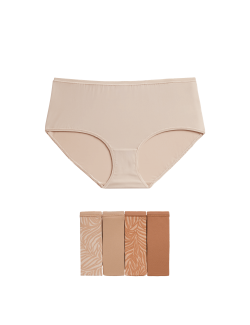 Šortkové kalhotky bez viditelných lemů s vysokým pasem, 5 ks v balení