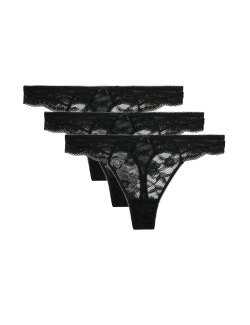 3pk Jasmine Lace Thongs