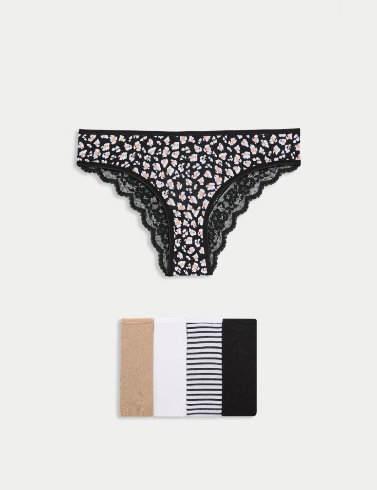 Brazilské kalhotky s potiskem a vysokým podílem bavlny