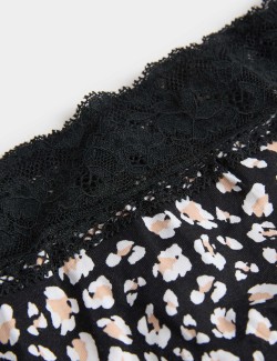 Šortkové kalhotky s nízkým pasem s vysokým podílem bavlny a potiskem, 5 ks