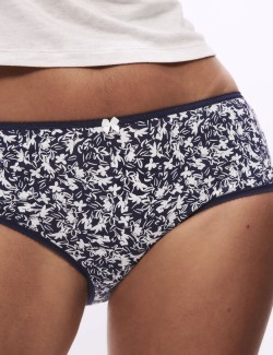 Šortkové kalhotky s vysokým pasem s potiskem, z bavlny Lycra™, 5 ks