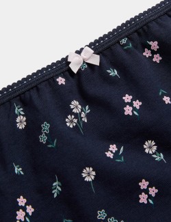 Krajkové bikiny kalhotky z bavlny Lycra™ s potiskem, 5 ks