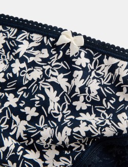 5pk Cotton Lycra™ Printed Bikini Knickers