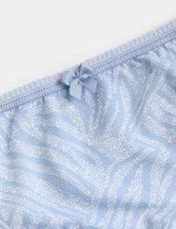 Šortkové kalhotky s nízkým pasem s potiskem, z bavlny Lycra™, 5 ks