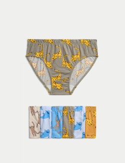 7pk Pure Cotton Animal Print Briefs (2-8 Yrs)