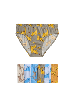 7pk Pure Cotton Animal Print Briefs (2-8 Yrs)