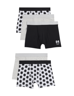 Trenýrky s fotbalovým motivem a vysokým podílem bavlny (5–16 let), 5 ks