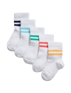 5pk Cotton Rich Baby Socks (0-3 Yrs)