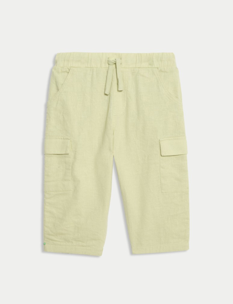 Cotton Rich Green Cargo Trousers (0 Mths-3 Yrs)