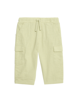 Cotton Rich Green Cargo Trousers (0 Mths-3 Yrs)