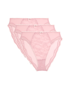 3pk Jasmine Lace High Waisted High Leg Knickers