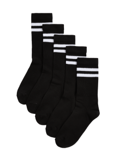 5pk Cotton Rich Striped Sports Socks