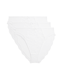 3pk Jasmine Lace High Waisted High Leg Knickers