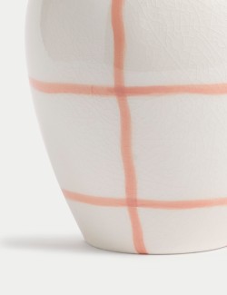 Large Wiggle Check Ceramic Jug Vase