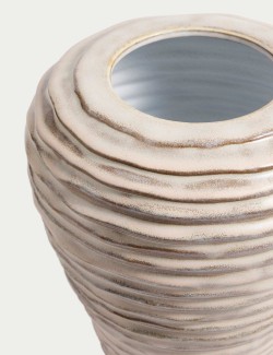 Medium Linear Ridged Ceramic Vase