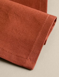Set of 4 Cotton Rich Napkins with Linen