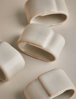 Set of 4 Ceramic Napkin Rings