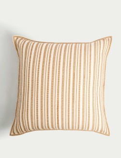 Pruhovaný polštář s výšivkou, z čisté bavlny