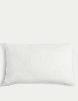 Linen Blend Floral Embroidered Bolster Cushion