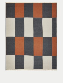 Česaný tkaný geometrický přehoz