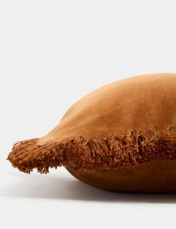 Pure Cotton Velvet Fringed Cushion