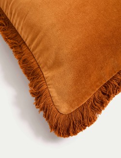 Pure Cotton Velvet Fringed Cushion
